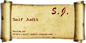 Seif Judit névjegykártya